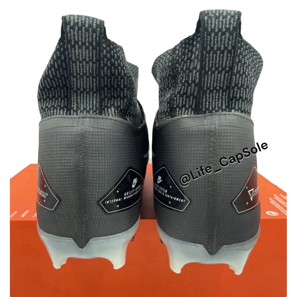 11.5 Mens Nike Alpha Menace Elite 3 Flyknit Football Cleats Black CT6648-001 New - Picture 3 of 7